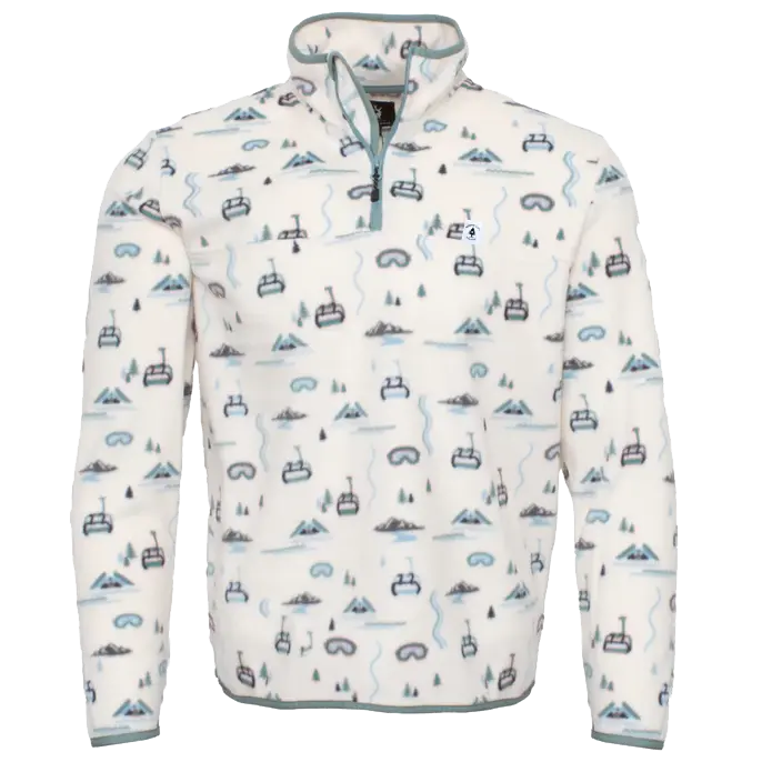 Ivory Fleece Quarter Zip Ski Sweater