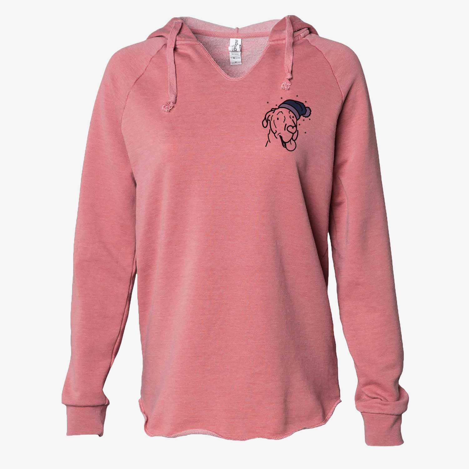 Womens California Wave Hooded Sweatshirt in Blush, Dusty Rose, Sage