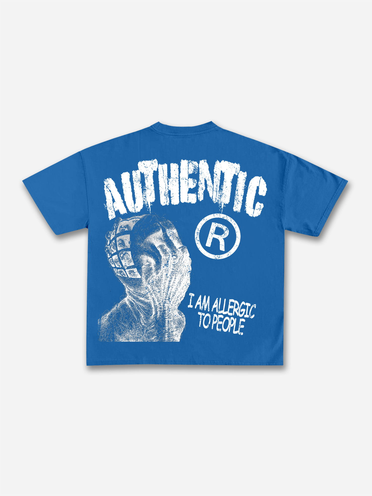 I Am Allergic To People Vintage Graphic V-Neck T-Shirt - Polyester Short Sleeve Regular Length