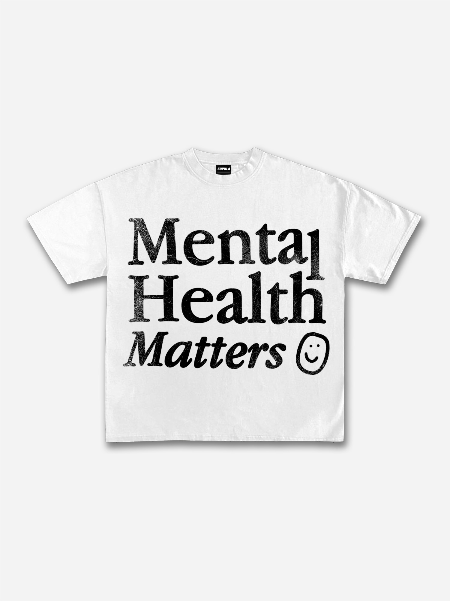Sopula Mental Health Matters Vintage Graphic V-Neck T-Shirt - Polyester Short Sleeve