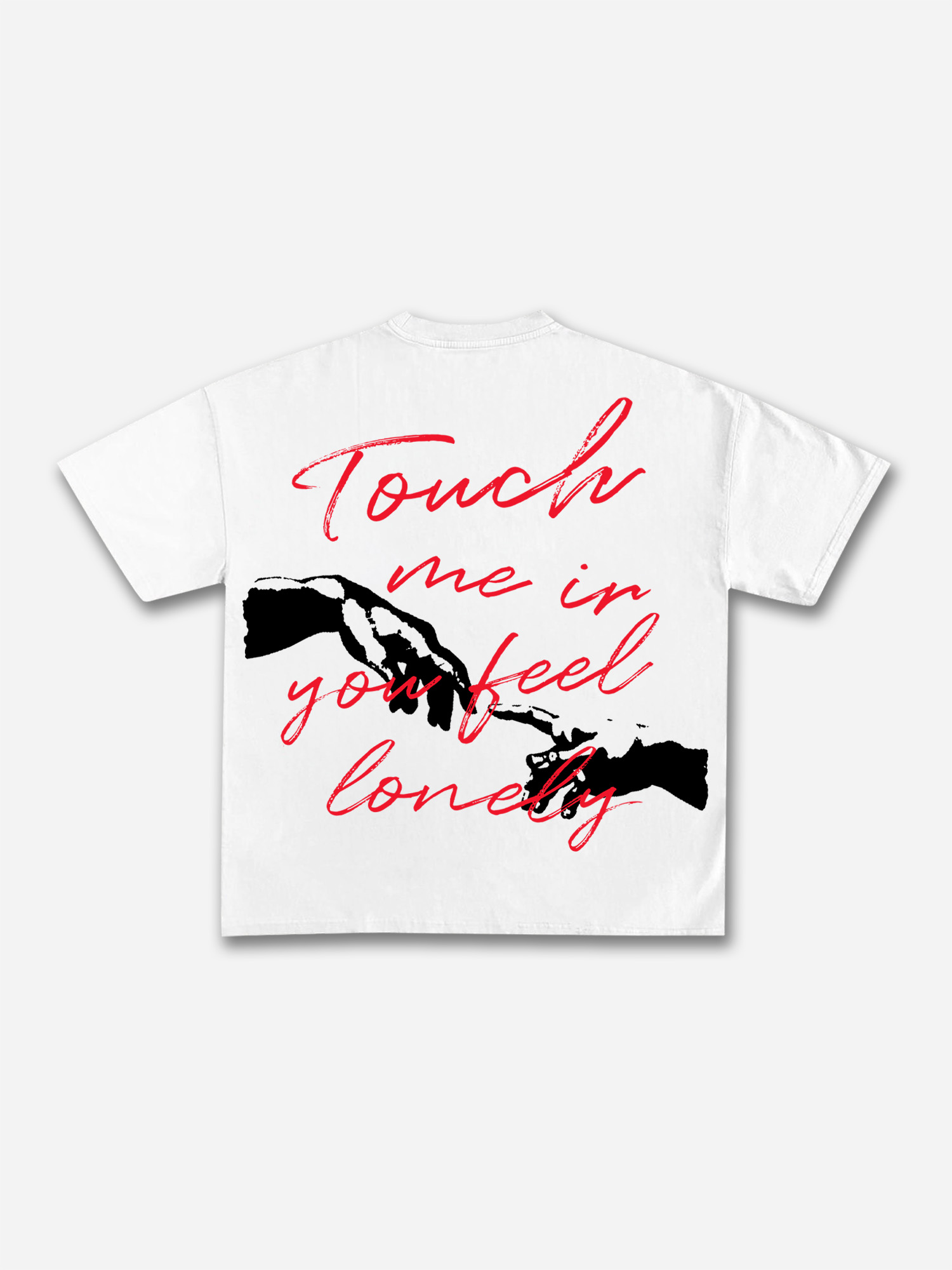 Sopula Touch Me If You Feel Lonely Graphic V-Neck Short Sleeve Polyester T-Shirt