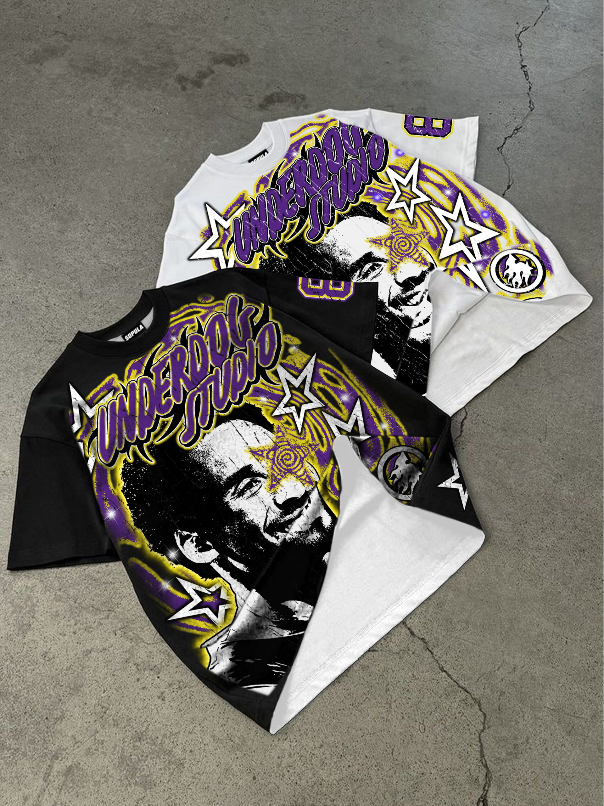 Vintage Basketball Legend Graphic T-Shirt - Polyester V-Neck Short Sleeve