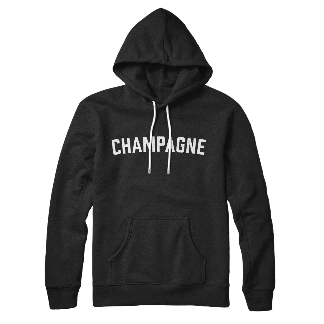 Champagne Unisex Pullover Hoodie Cotton Polyester Loose Fit